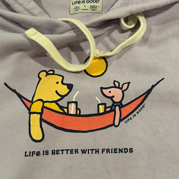 Life Is Good Winnie the Pooh Light Purple Hoodie with Graphic - Picture 3 of 3
